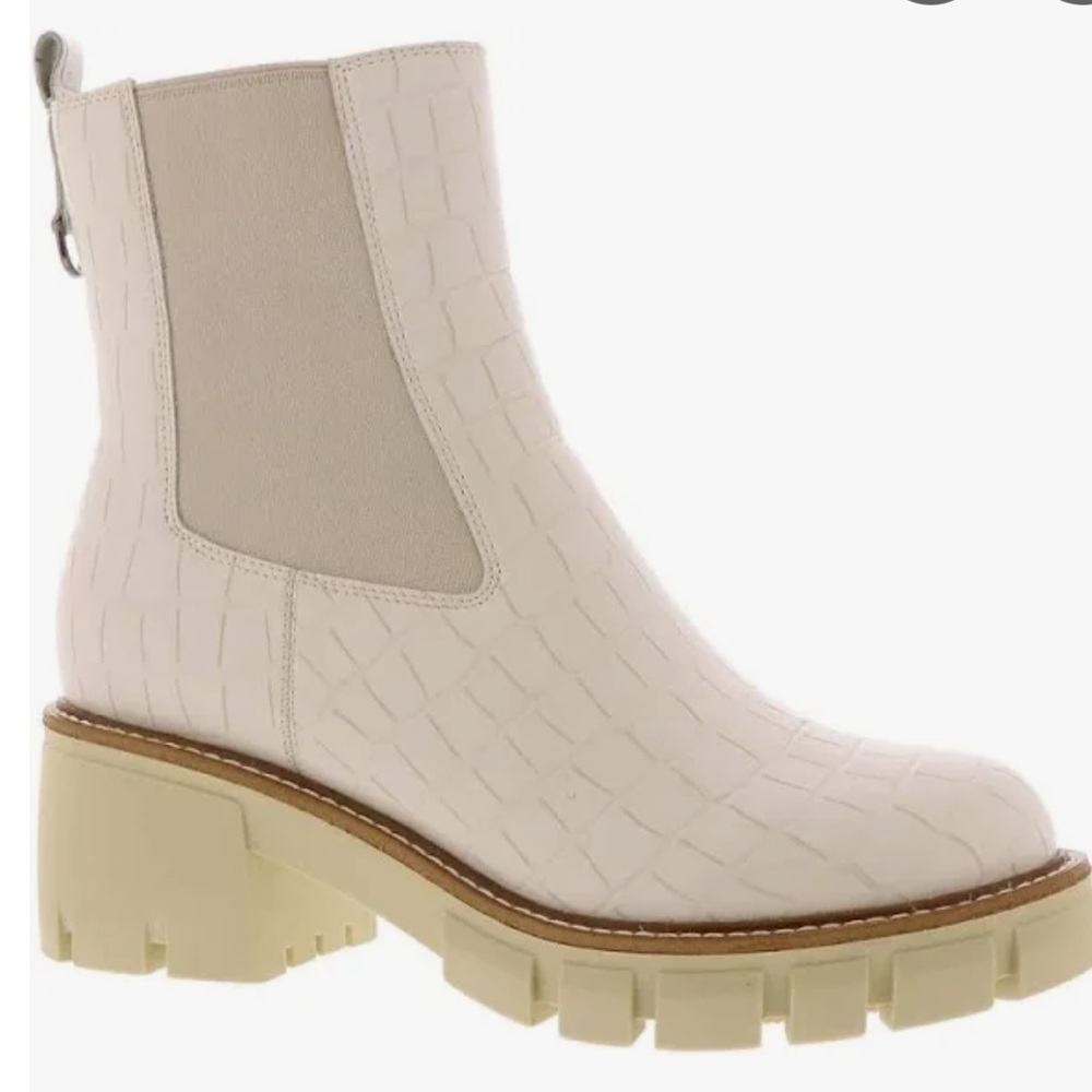 VINTAGE HAVANA Women's Baltimore Round Toe Ankle Chelsea Boots 10 off white